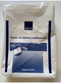 Abena - Gants de toilette jetable (x50) Cousu Non Tissé Molletonné